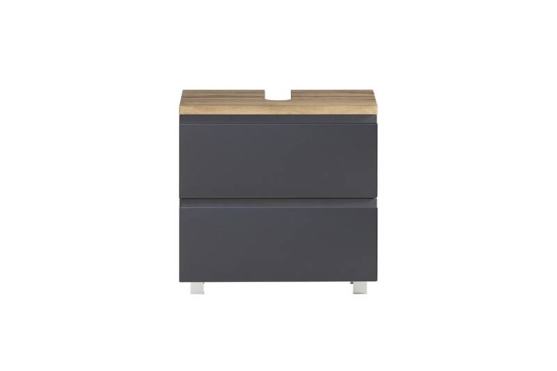 HELD MÖBEL Waschbeckenunterschrank in grau / Wotaneiche, MDF - 60x54x35cm (BxHxT) von HELD MÖBEL