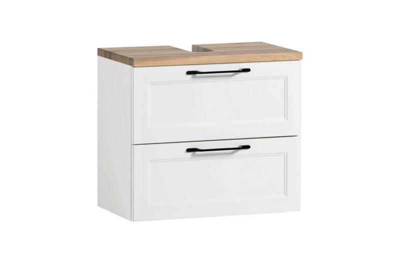 HELD MÖBEL Waschbeckenunterschrank in weiß, Wotaneiche, MDF - 60x54x35cm (BxHxT) von HELD MÖBEL