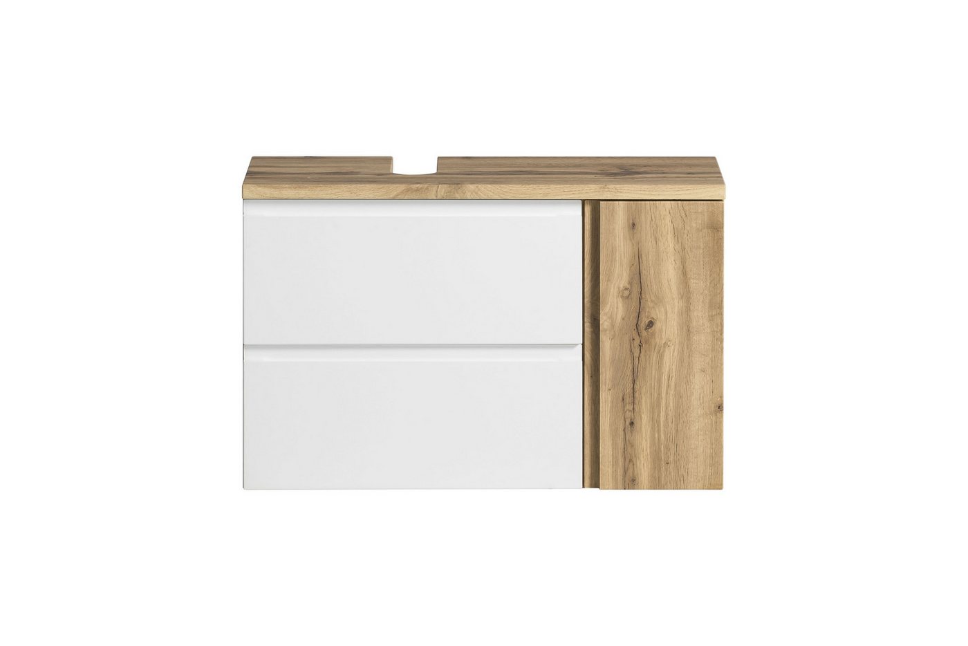 HELD MÖBEL Waschbeckenunterschrank in weiß, Wotaneiche, MDF - 85x54x35cm (BxHxT) von HELD MÖBEL