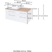 HELD MÖBEL Waschtisch »Davos«, BxHxT: 90 x 54 x 47 cm - bunt von HELD MÖBEL