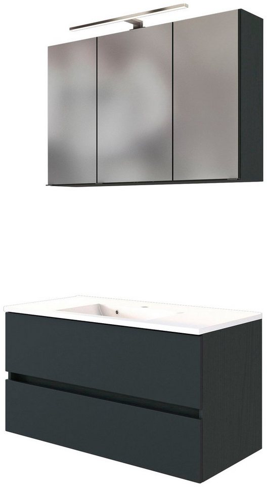 welltime Badmöbel-Set Baabe, (Set, 2-St), Breite 100 cm, Softclose-Funktion von welltime