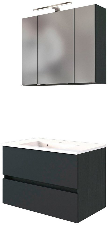 welltime Badmöbel-Set Baabe, (Set, 2-St), Breite 80 cm, Softclose-Funktion von welltime