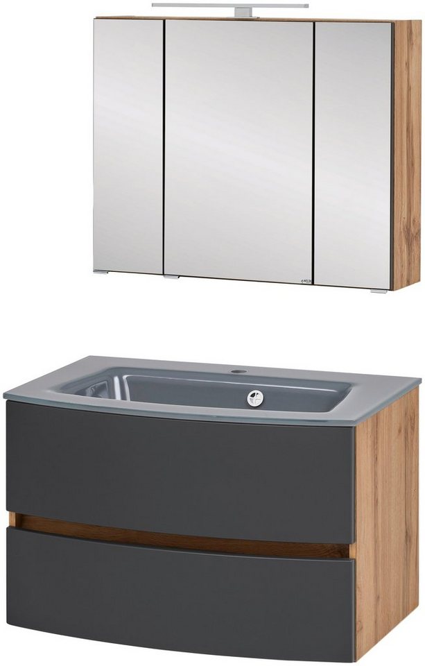welltime Waschtisch-Set Kaunas, (Set, 2-St), Breite 80 cm, Soft-Close-Funktion von welltime