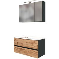 HELD MÖBEL Waschtisch-Set »LUCCA«, 5-teilig - braun von HELD MÖBEL