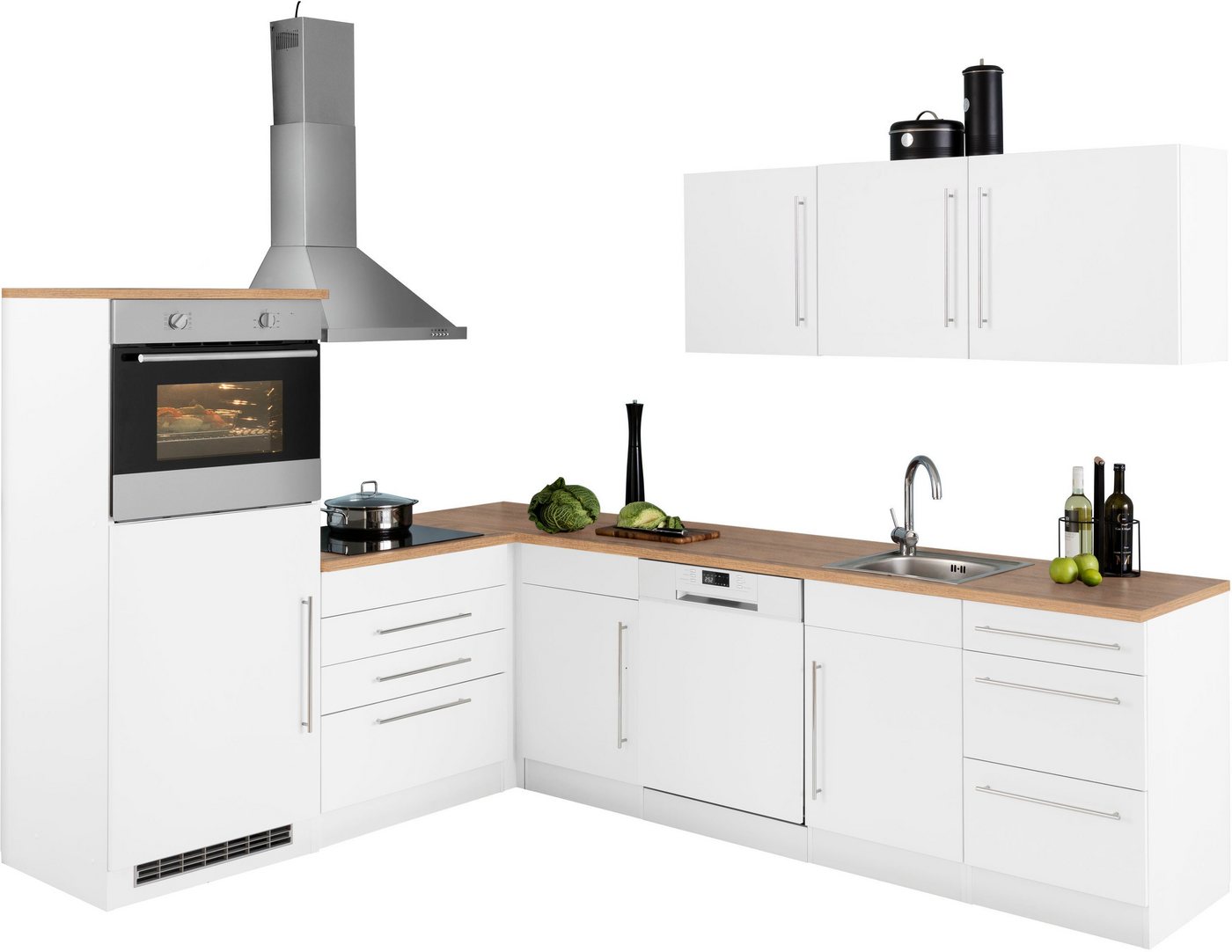 Kochstation Winkelküche KS-Samos, mit E-Geräten, Stellbreite 200/270 cm von Kochstation