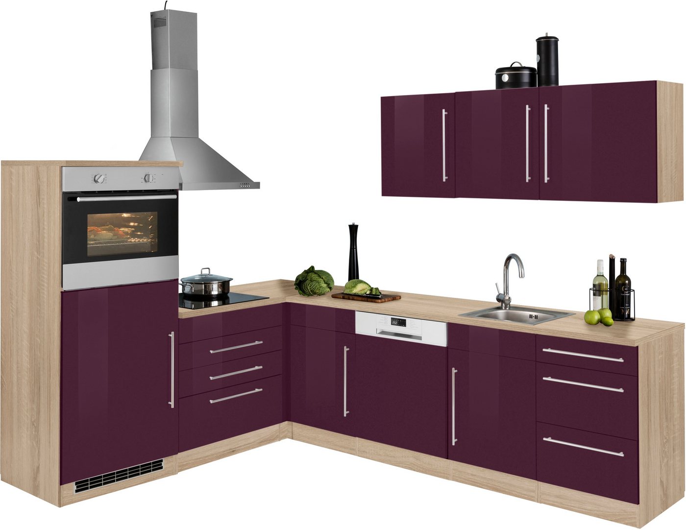 Kochstation Winkelküche KS-Samos, ohne E-Geräte, Stellbreite 200/270 cm von Kochstation