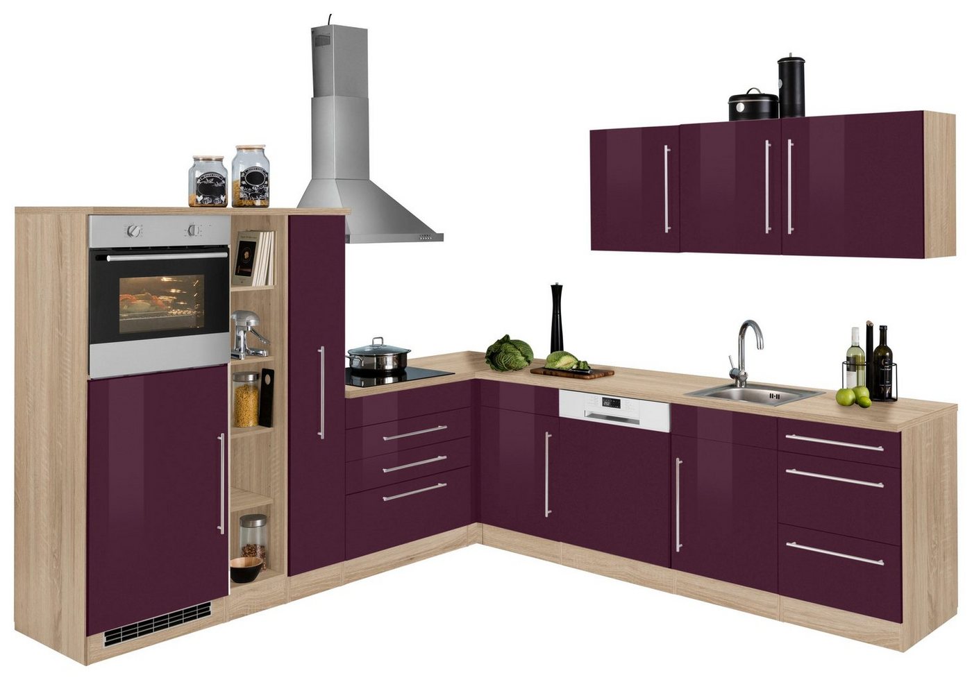 Kochstation Winkelküche KS-Samos, ohne E-Geräte, Stellbreite 260 x 270 cm von Kochstation