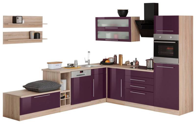 Kochstation Winkelküche KS-Samos, ohne E-Geräte, Stellbreite 300 x 250 cm von Kochstation