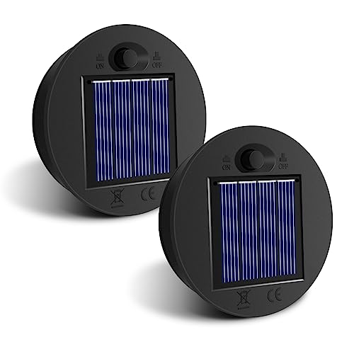 HELESIN Solarleuchten Ersatzteile, 2 X φ7cm Solarleuchten Ersatz Top mit Heller LED, IP65 Wasserdicht Solarleuchten Solarpanel Ersatzteil für Solarlaterne (7cm 2 Stück) von HELESIN