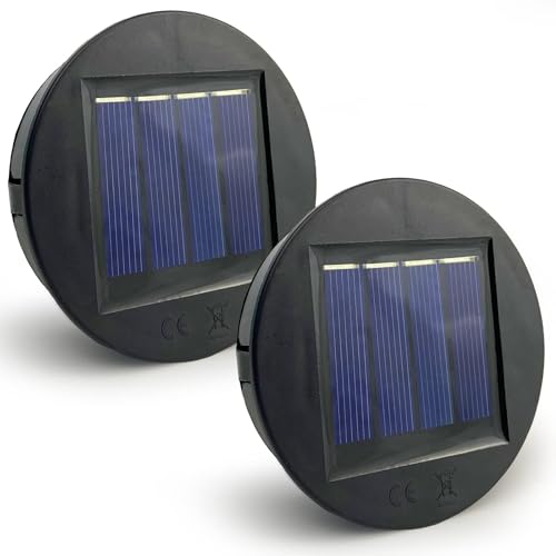 HELESIN Solarleuchten Ersatzteile 2 Stück, 8cm 1.2V 600mAh Solarleuchten Ersatz, IP65 Wasserdichte Solarpanel Solarleuchten Ersatz Solarmodul für Gartenleuchten Solarlampen Laterne Deckel DIY von HELESIN
