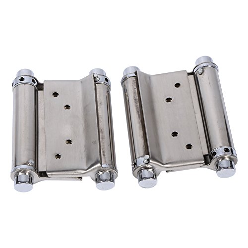 HELEVIA 2 PCS 3 Zoll Doppelaktion Federscharnierscharnierscharnierstafeen Edelstahl mit Verstellbarer Festigkeit, für Schwungstüren Saloon Cafe Bar Counter von HELEVIA