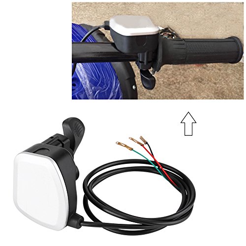 HELEVIA 24 V 36 V 48 V Im Lenker Daumendrossel, Elektrofahrrad -Scooter E -Fahrraddrossel mit Kabel, Perfekter Austausch, Einfache Installation, Silber + Schwarz für 22 -mm -Lenker von HELEVIA