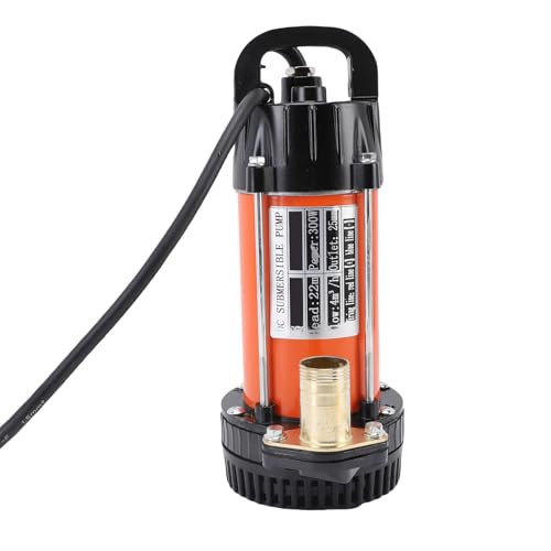 HELEVIA 300 -W -Tauchpumpe, Elektrowasserpumpen aus Edelstahl mit 2,5 -M -Kabel 4 M³/h Durchflussrate 22 M Bürstenloser Kupfermotor, für Haushalte, Farmen, Weiden, Teiche (DC12V) von HELEVIA