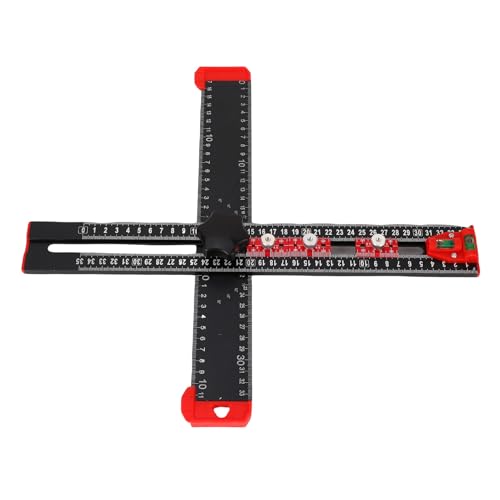 HELEVIA 4 In 1 Bohrpositionslurer, 35 Cm Einstellbare Metrische Metrische Multi -Winkel -Messschrank -Hardware -Jig -Schubladen -Türloch -Vorlage Schwarz von HELEVIA