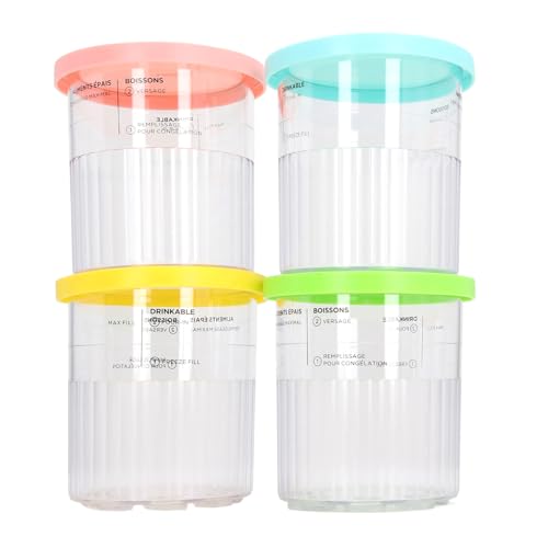 HELEVIA 4PCS -Eiscremesbehälter für NC500 NC501 Eistemacher Wiederverwendbares Plastik -Eiscreme -Tassen mit Deckel (Nur Dosen) von HELEVIA