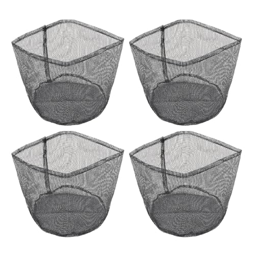 HELEVIA 4pcs Aquatische Teichpflanztaschen, Wiederverwendbare PVC -Maschen -Wassergarten -Teichpflanzentopf, Atmungsaktive Lilienpflanztöpfe für Teichmoor (Runden) von HELEVIA
