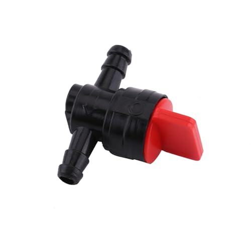 HELEVIA 6 Mm Inline -Ein-/Aus -Kraftstoffhahn -Ersatzteil, Einfache Installation, Universelle Passform mit Kunststoffmaterial, Schwarz + Rot, Passt 1/4 Rohrschlauch an von HELEVIA
