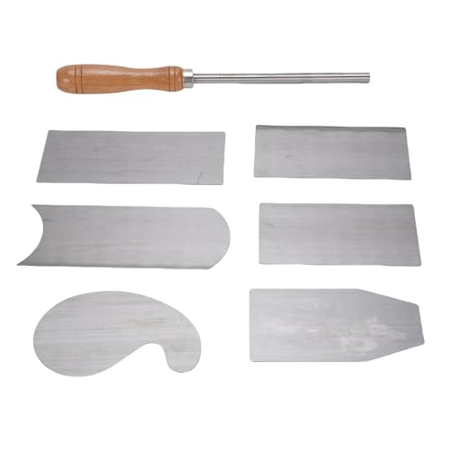 HELEVIA 6PCS Multiform Kartenschaber -Set, Manganstahlschrank -Schaberkarten mit Burnisher für Holzbearbeitungsprojekt von HELEVIA