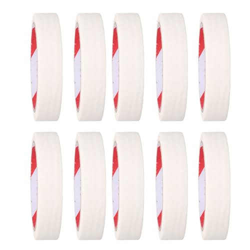 HELEVIA Autofarbe Klebeband Weißes Papier Klebeband 20mmx20m/0,78inx65,6ft Maler Bänder für Home Office School Handwerkskunst (10 Rollen) von HELEVIA