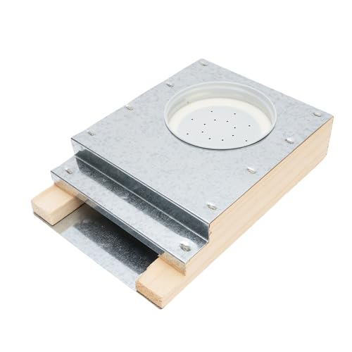 HELEVIA Bienenstockeingangs -Feeder, Hölzerne Aluminium -Vordereingangs -Feeder, Bienenzuchtwerkzeug für Umgekehrtes Glas von HELEVIA