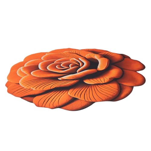 HELEVIA Blumenplüschdiatomeenbodenmatte, 3D Realistisches Muster Anti -Schlupf -Absorptionsmatte Bequeme Decke für Schlafzimmer (03) von HELEVIA