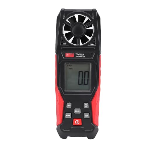 HELEVIA Digitales Anemometer mit 8 Schatten, Handrangergeschwindigkeit und Temperatur, Messgerät von 0,1 Bis 30,0 M/s 0 Bis 45,0 ℃, für eine Umfassende Umweltüberwachung von HELEVIA