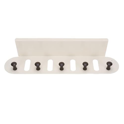 HELEVIA Eingangsregal mit Haken, Aufbewahrungszimmer Im Wohnzimmer Schlafzimmer Wandhalterung, für Manteltüte Hut Hängen (Weiß) von HELEVIA