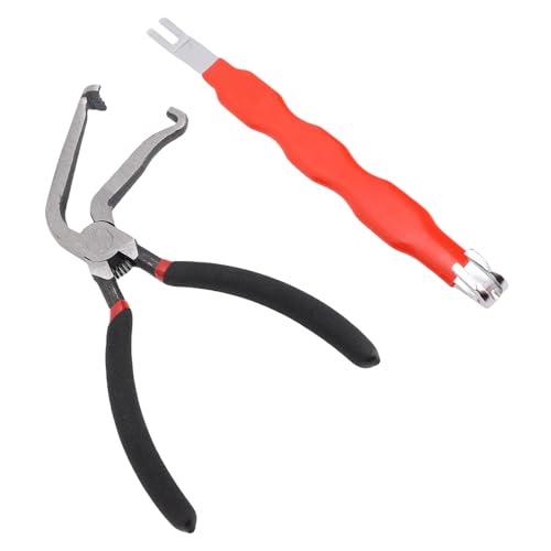 HELEVIA Elektrische Trennungszange 60 ° Biegung Kohlenstoffstahl -Kraftstoffleitungsschlauchzange mit Doppelter Endanschluss -Entfernungstool (Rot) von HELEVIA