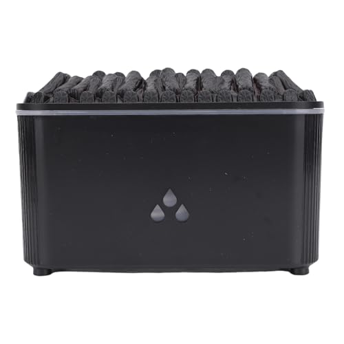 HELEVIA Flamme ätherisches Öl Diffusor -Luftbefeuchter mit 7 Farben Licht, 160 Ml Ruhiger Kamin Feuerduft Diffusor Cooler Nebel -Luftbefeuchter für Home Schlafzimmerbüro (Schwarz) von HELEVIA