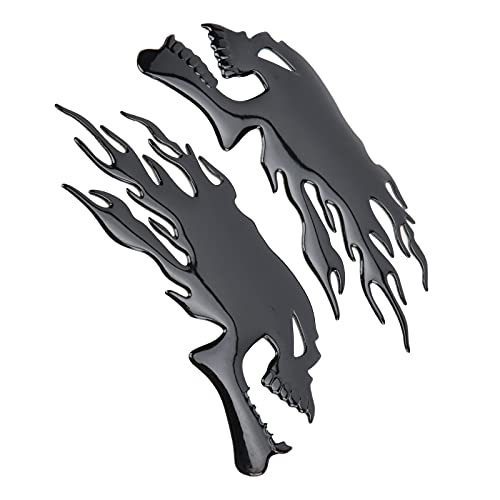 HELEVIA Flammenschädel Kraftstoff Tankaufkleber, Wasserdicht und Sonnenschutzmittel, Exquisites Design, Universelle Größe, Leicht zu Beantragte Motorraddekorationen (Schwarz) von HELEVIA