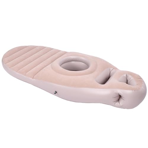 HELEVIA Ganzkörperkissen mit Bauchloch, Bequemes Leichtes PVC -aufblasbarer Pool Schwimmer für Schlafende Stütze (Grau) von HELEVIA