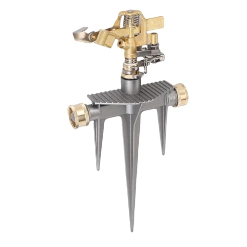 HELEVIA Gartensprinkler, 360 Grad Drehbar, 49 Fuß Sprühdistanz, Messingdüse NH 3/4 Zoll Spike-Base-Sprinkler, für Hof und Obstgarten von HELEVIA