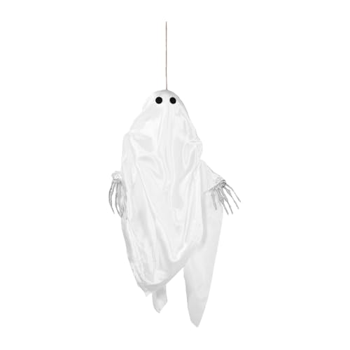 HELEVIA Halloween Hanging Ghost Decor, Gruselige Geisterverzierung mit Saitenlichtern, Batteriebetrieben, für Haunted House Vorgarten Gartenparty Halloween Dekoration von HELEVIA