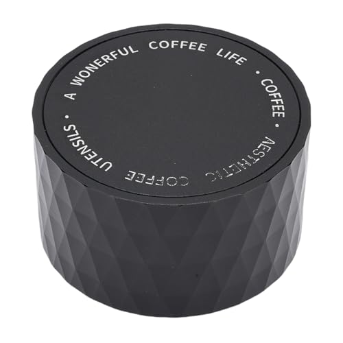 HELEVIA Kaffeeverteiler aus Edelstahl, Einstellbare Tiefenverteilungswerkzeug, Kaffee -Schwerkraftverteiler, Einfach zu Reinigen, für Zuhause (Schwarz 53 mm) von HELEVIA