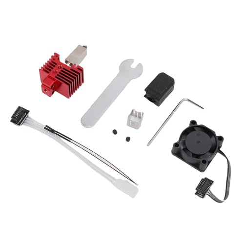 HELEVIA Komplettes Heißes Stahl -Hotend -Kit, 0,4 Mm Düse, Kühllüfter, Komplettes Hotend -Kit für Lab P1/P1S 3D -Drucker mit 3D -Drucker -Extruder -Erheizungsblockersatz von HELEVIA