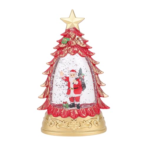 HELEVIA LED Santa Snow Globe Lantern, Weihnachts -Schneekugel, Kreativer Batteriebetriebener Santa Snows Globes mit LED -Licht, für Desktop -Ornamente Feuerplattdekoration (S rot) von HELEVIA