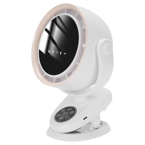HELEVIA Lüfter mit Clamp Night Light Timer Fernbedienung Automatisch Oszillierende LED -Digitalanzeige 5 Geschwindigkeit Verstellbarer Ruhiger Tragbarer Lüfter für Home Camping von HELEVIA