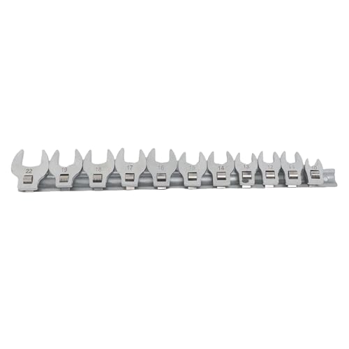 HELEVIA Metric Crows Fußschlüsselset, Metrik -Kit mit Klemme auf Organizer, Multi -Purpose -Schraubenschlüssel, Bullenhorndesign, für Enge Räume Automobilreparaturarbeiten (Typ 1) von HELEVIA