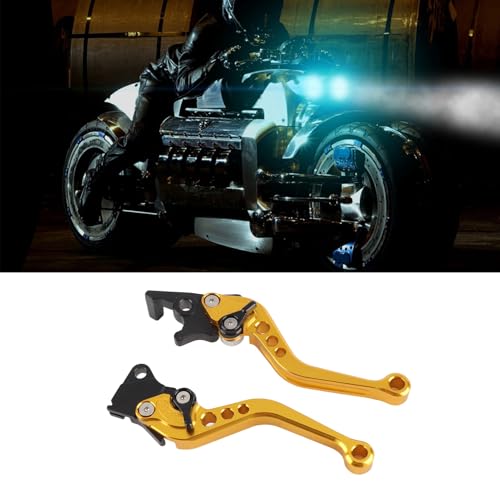 HELEVIA Paar CNC-Aluminium-Motorrad-Kupplungstrommel-Bremshebelgriffe, Aluminiumlegierung, Stabile Leistung, Auffällige Optik, Passend für GY6, CG125, mit Anleitung (Gelb) von HELEVIA