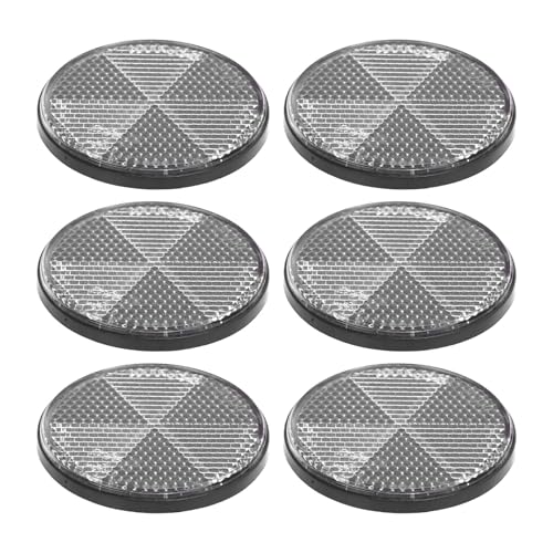 HELEVIA Premium Reflective, 6PCS Self Adhäsive Sicherheitsreflektoren für Mailboxes Auffahrt Tunnel Post Cars Trailer, Entwickelt für Umgebung Im Freien, Wetterfestem Kunststoff, (Weiß) von HELEVIA