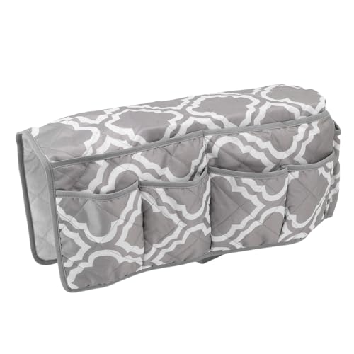 HELEVIA Sofa Armlehre Organizer, 14 Taschen Sessel Caddy TV Fernbedienungshalter, Minimalistisches Design mit Einfacher Installation, für Liege Couch Grey von HELEVIA