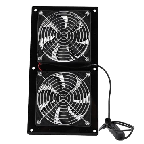 HELEVIA Solar Angetriebener Abgase -Lüfter, 15W Monokristallines Silizium -Solarpanel Dual Lüfter -Lüftungskit für Pet House Chicken Coop Gewächshaus von HELEVIA