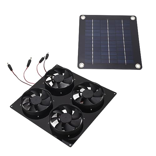 HELEVIA Solarpanel Kühllüfungskit 4 Ports Lüfter Solarbeatmung Kühler für Outdoor Pet Shed IPX7 Wasserdicht 5-12V von HELEVIA