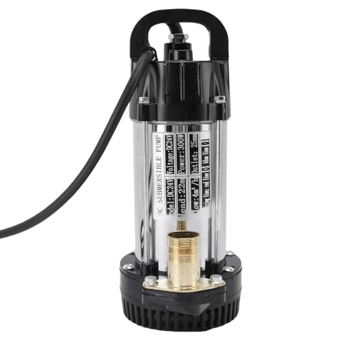 HELEVIA Tauchpumpe, 300 W, 22 M, Bürstenloser Kupfermotor, Tauchwasserpumpen mit Hohem Hub und 7 M Kabel, für Farm Pond Orchard (DC24V) von HELEVIA
