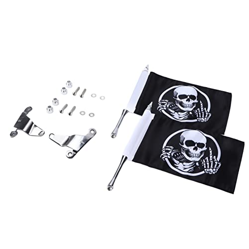 HELEVIA Trunk Deckel Flaggmast -Mount -Kit mit Schädel -Flagge L R Ersatz füR Gold Wing Tour DCT 2018-2020 von HELEVIA