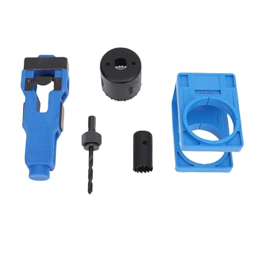 HELEVIA Türverriegelungs-Installations-Kit, Präzise Bewertungsmeißel-Türverriegelungswerkzeug und Schlosslochsägen-Kit für 1-3/8 Zoll Bis 1-3/4-Zoll-Dicke Holztüren Blau von HELEVIA