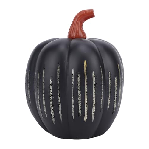 HELEVIA Twinkle Light Kürbisharz Beleuchtet, Funkelnder Schwarzer für Halloween -Haus Im Innenbereich Im Freien Im Freien (10x8x8cm/3.9x3.1x3.1in) von HELEVIA