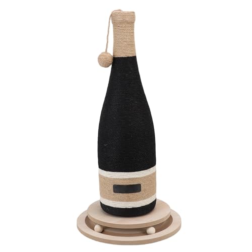 HELEVIA Weinflaschenform Katzenkratzer, Multifunktional Flaches Brett und Saugnapfbecher Design Katzenflasche Kratzerpfosten mit Hängenden Kugel für Interaktives Spiel HELEVIA Weinflaschenform Katzenkratzer, Multifunktional Flaches Brett und Saugnapfbecher Design Katzenflasche Kratzerpfosten mit Hängenden Kugel für Interaktives Spiel von HELEVIA