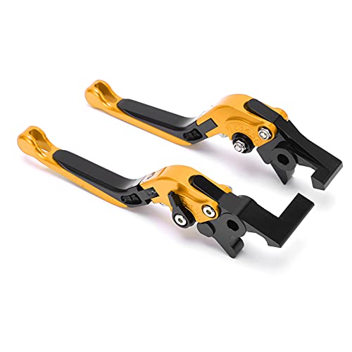 HELEVIA Wunderbare Ersatz-Motorradbremskupplungshebel, Einstellbare CNC-Aluminiumlegierung für 250/300/350 mit Anodierter Behandlung, Kompatibel mit X-ADV 750 2018-2021 (Gold) von HELEVIA