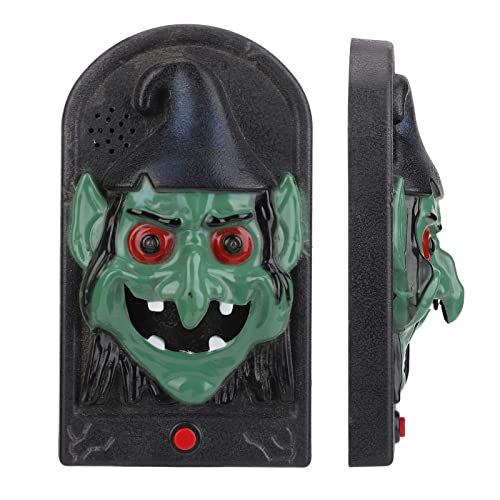 Halloween Horror Türklingel mit Licht Sound Dekoration Requisite Bar Haunted House Escape Room (Hexenform) von HELEVIA
